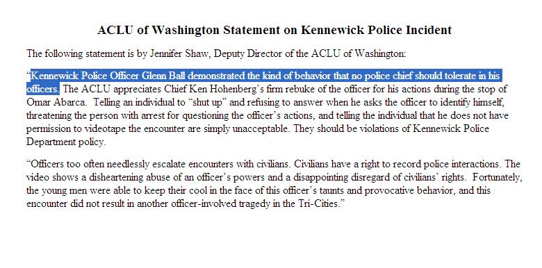 Kennewick Police Chief Disappointed with Officer's Behavior in Viral ... Kennewick Police Chief Disappointed with Officer's Behavior in Viral ...