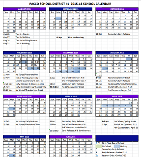 Updated Pasco School Calendar 2015-16 - NBC Right Now/KNDO/KNDU Tri