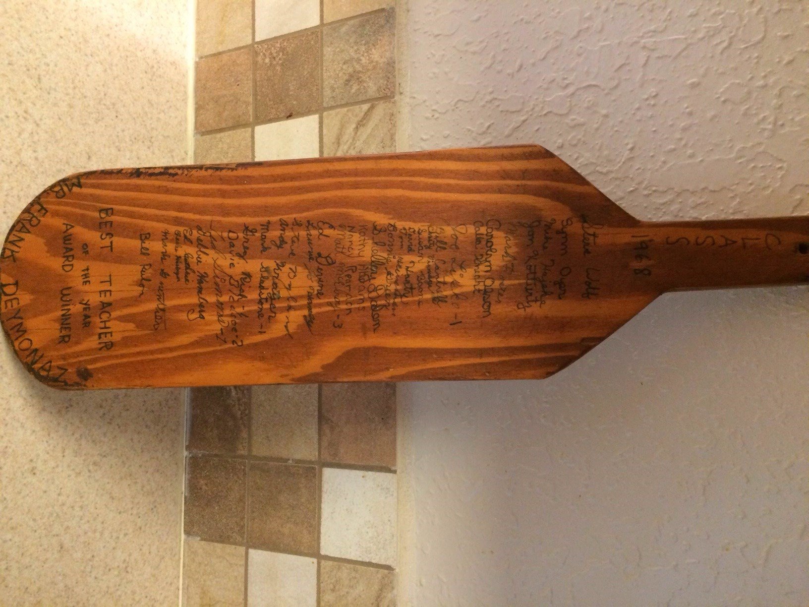 UPDATE: Man Finds School Paddle From 1968 Hidden Inside Wall in - NBC ...